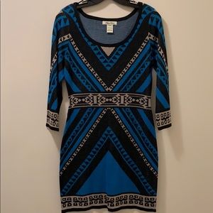 Multi colored, quarter length sleeve dress